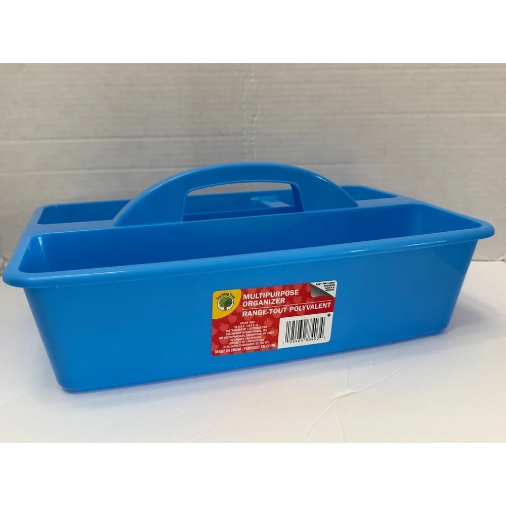 Teaching Tree Blue Plastic Multipurpose Organizer Caddy 4 Compartment